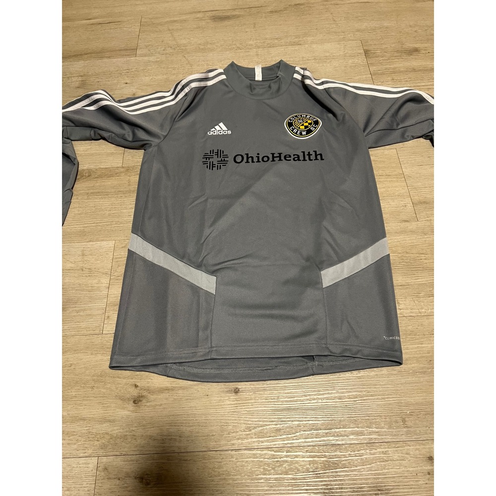 Columbus Crew SC Adidas Mens Soccer Jersey Gray OhioHealth‎ Patch Sz Medium